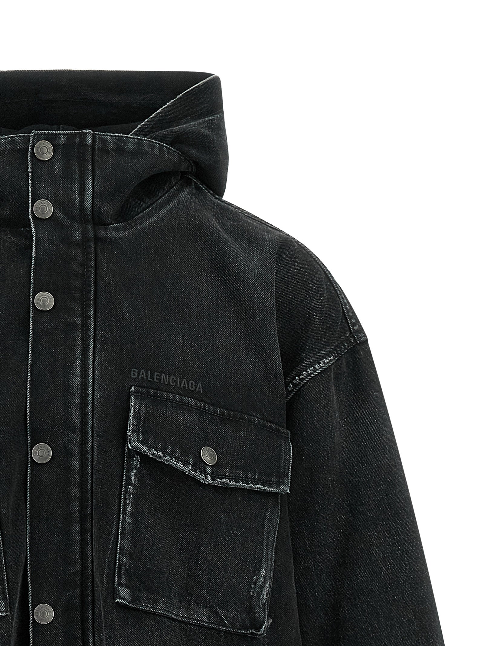 Black Cotton Denim Jacket