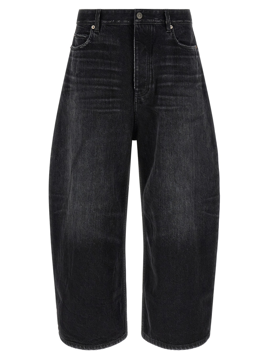 Black Cotton Cropped Jeans