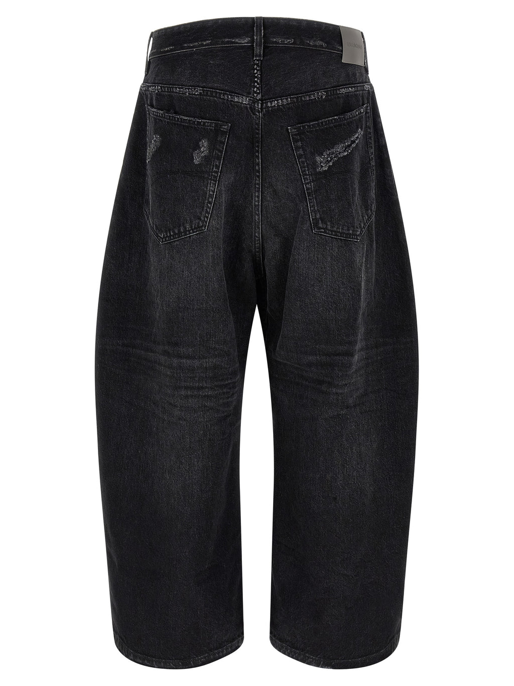 Black Cotton Cropped Jeans
