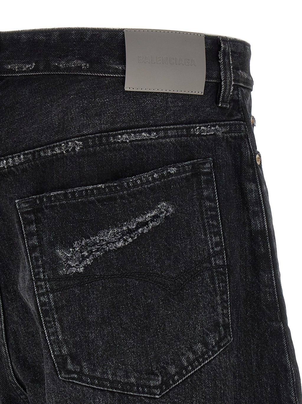 Black Cotton Cropped Jeans