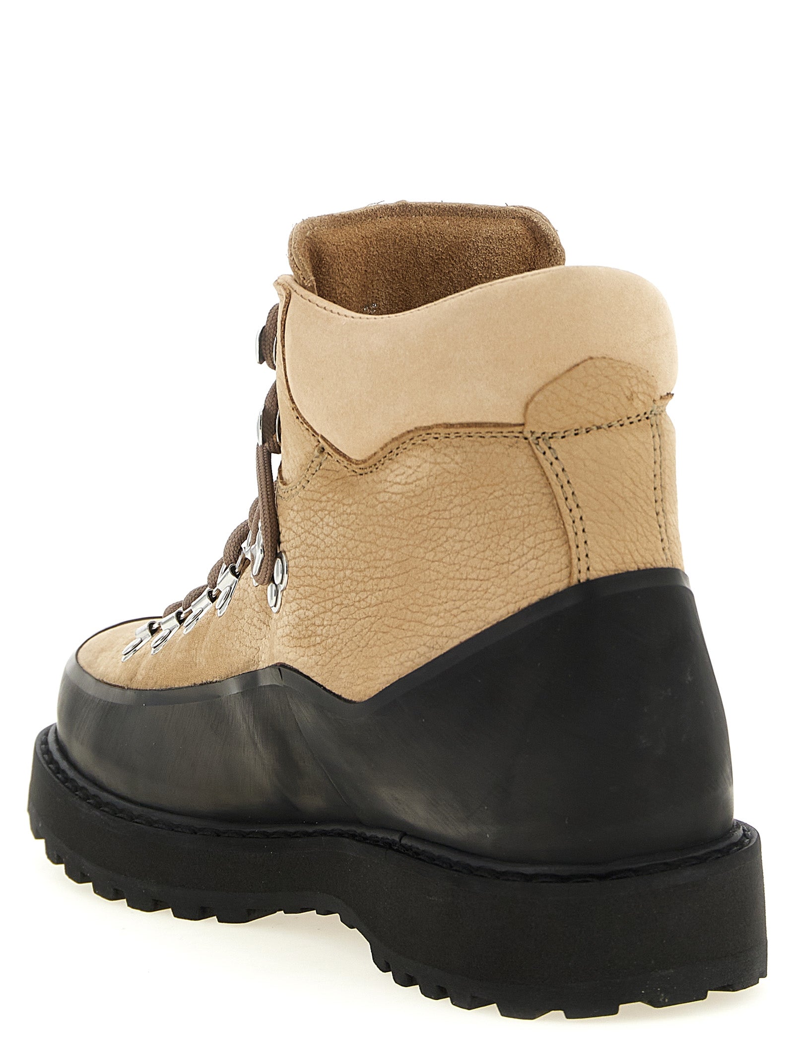 Beige Cowhide Ankle Boots