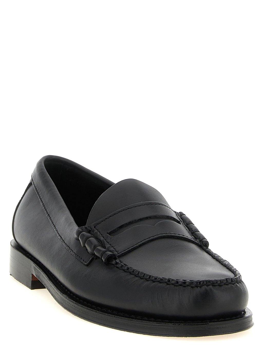 Black Cowhide Slip-On Loafers