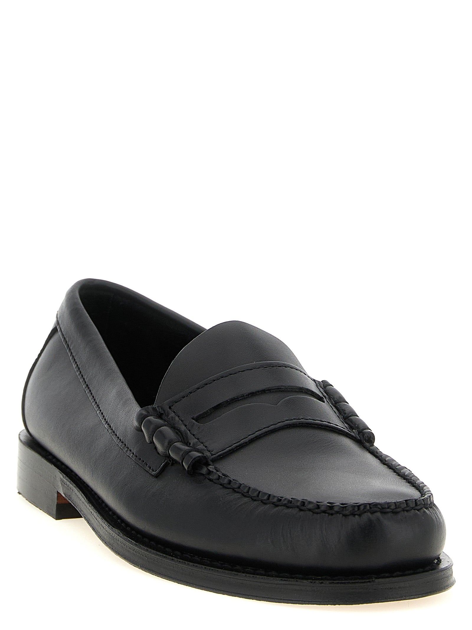 Black Cowhide Slip-On Loafers