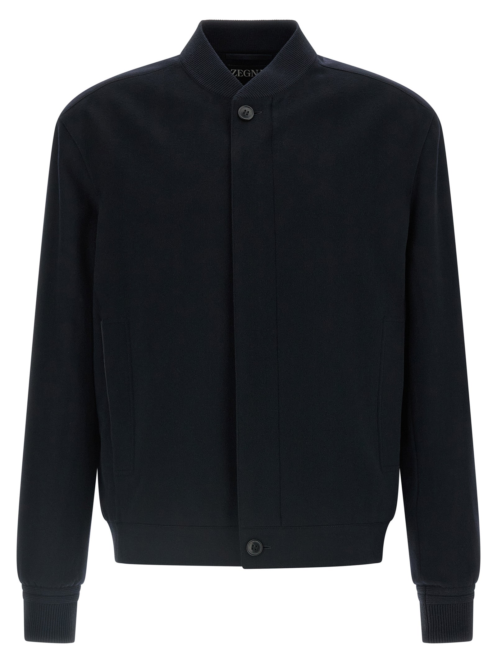 Blue Cashmere Bomber