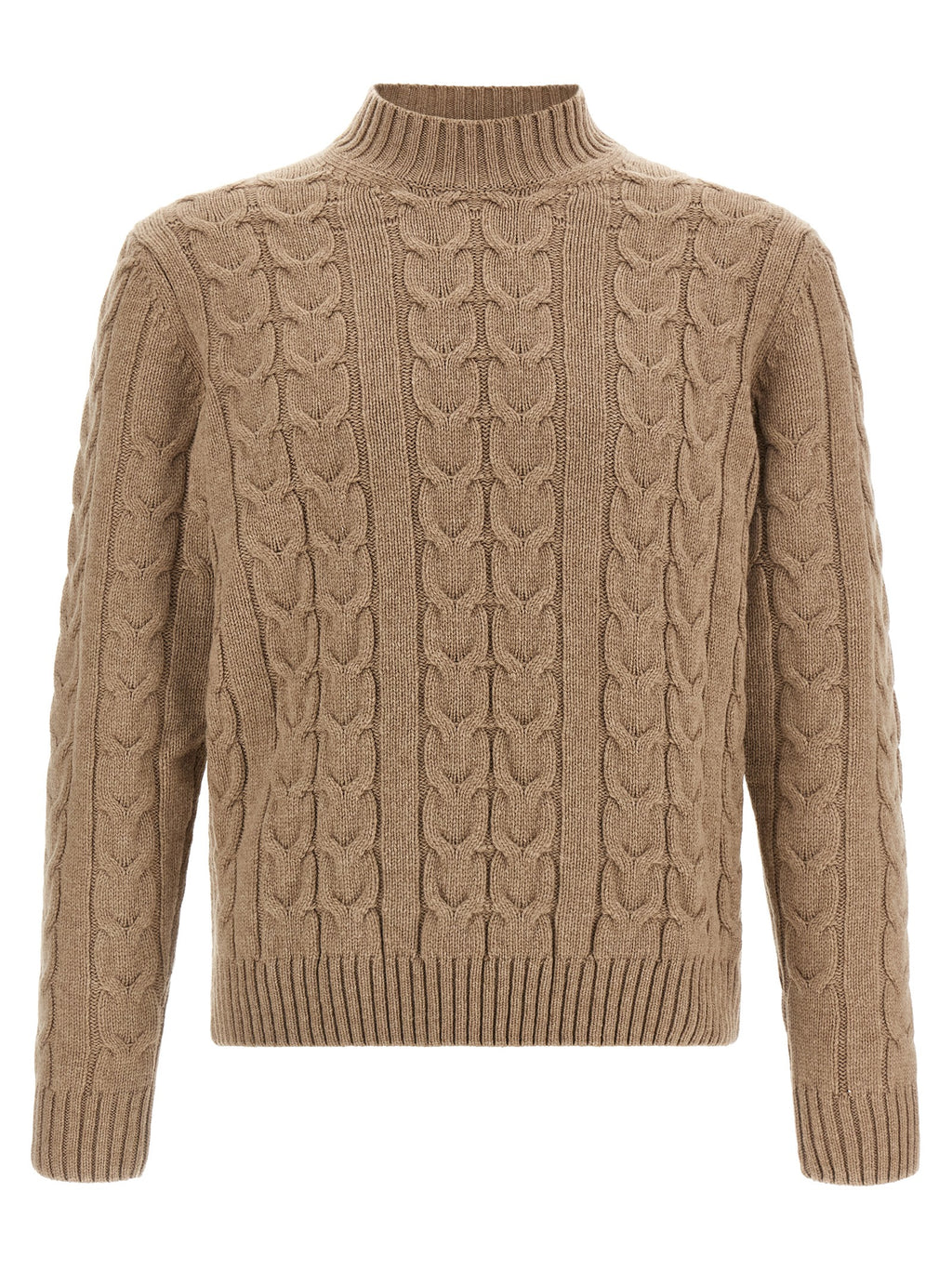 Beige Virgin Wool Cardigan