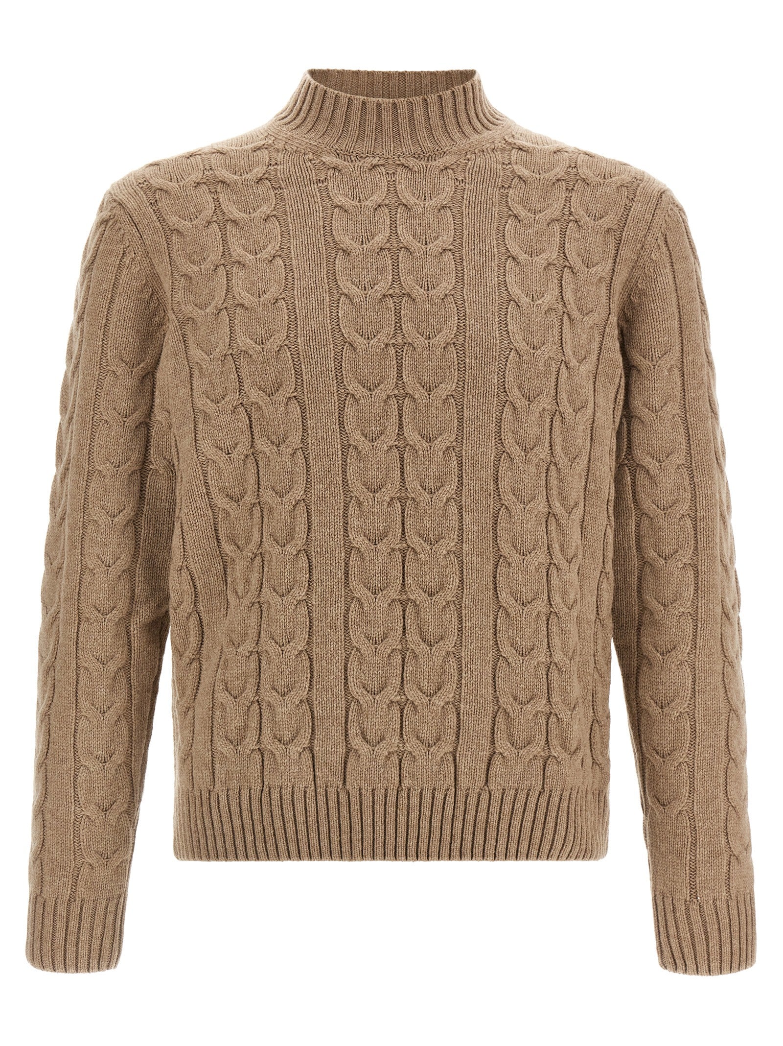 Beige Virgin Wool Cardigan