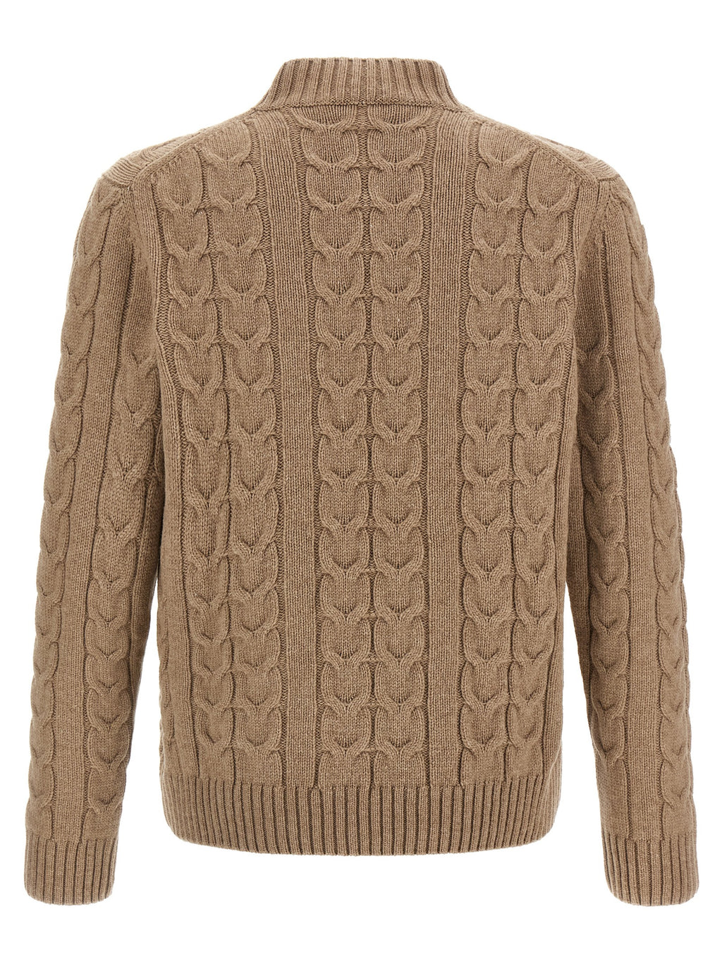 Beige Virgin Wool Cardigan