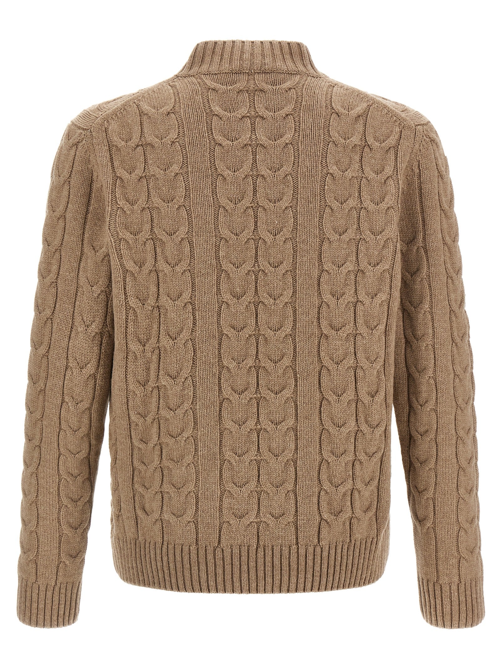 Beige Virgin Wool Cardigan