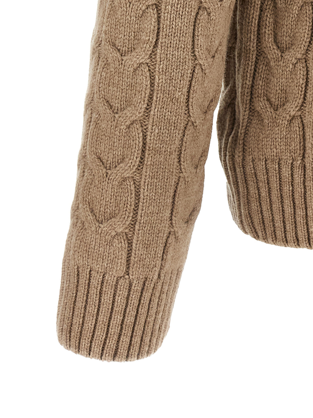 Beige Virgin Wool Cardigan