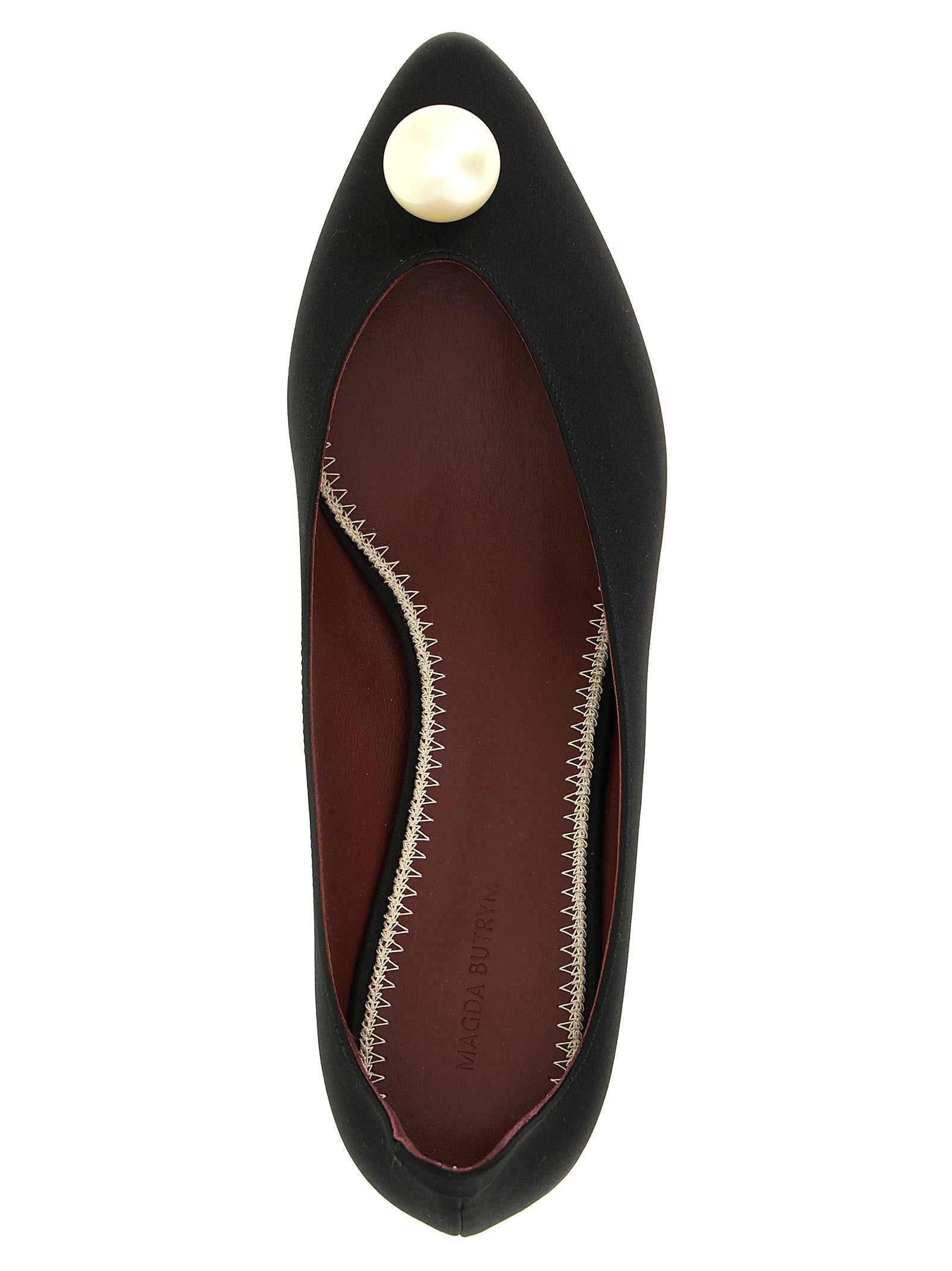 Black Viscose Mid Heel Pumps