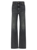 Gray Cotton Straight-Leg Jeans