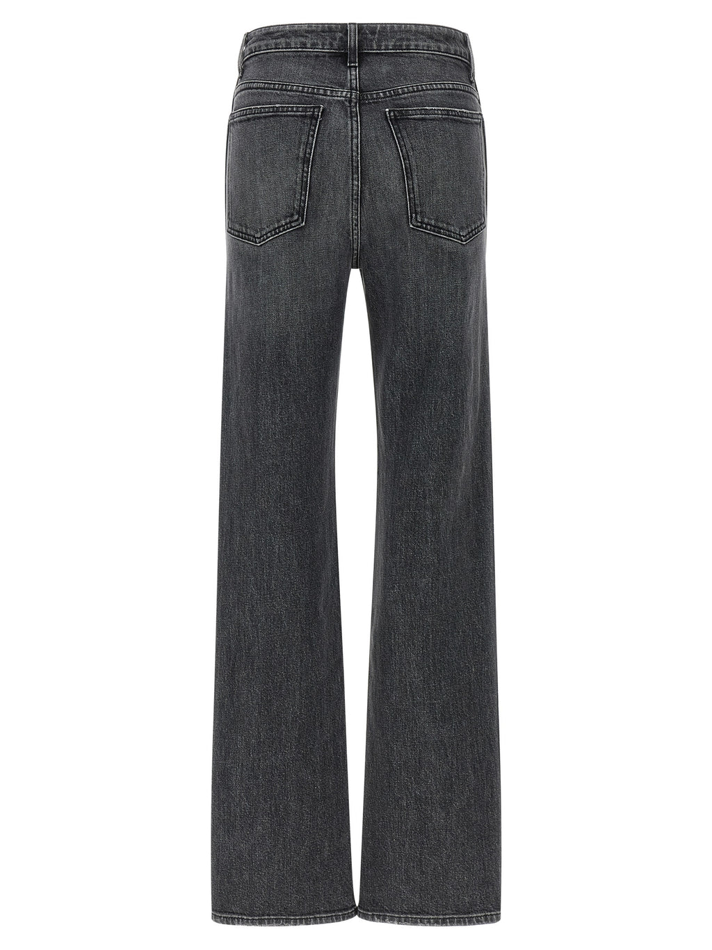 Gray Cotton Straight-Leg Jeans