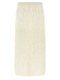 White Fabric Midi Skirt