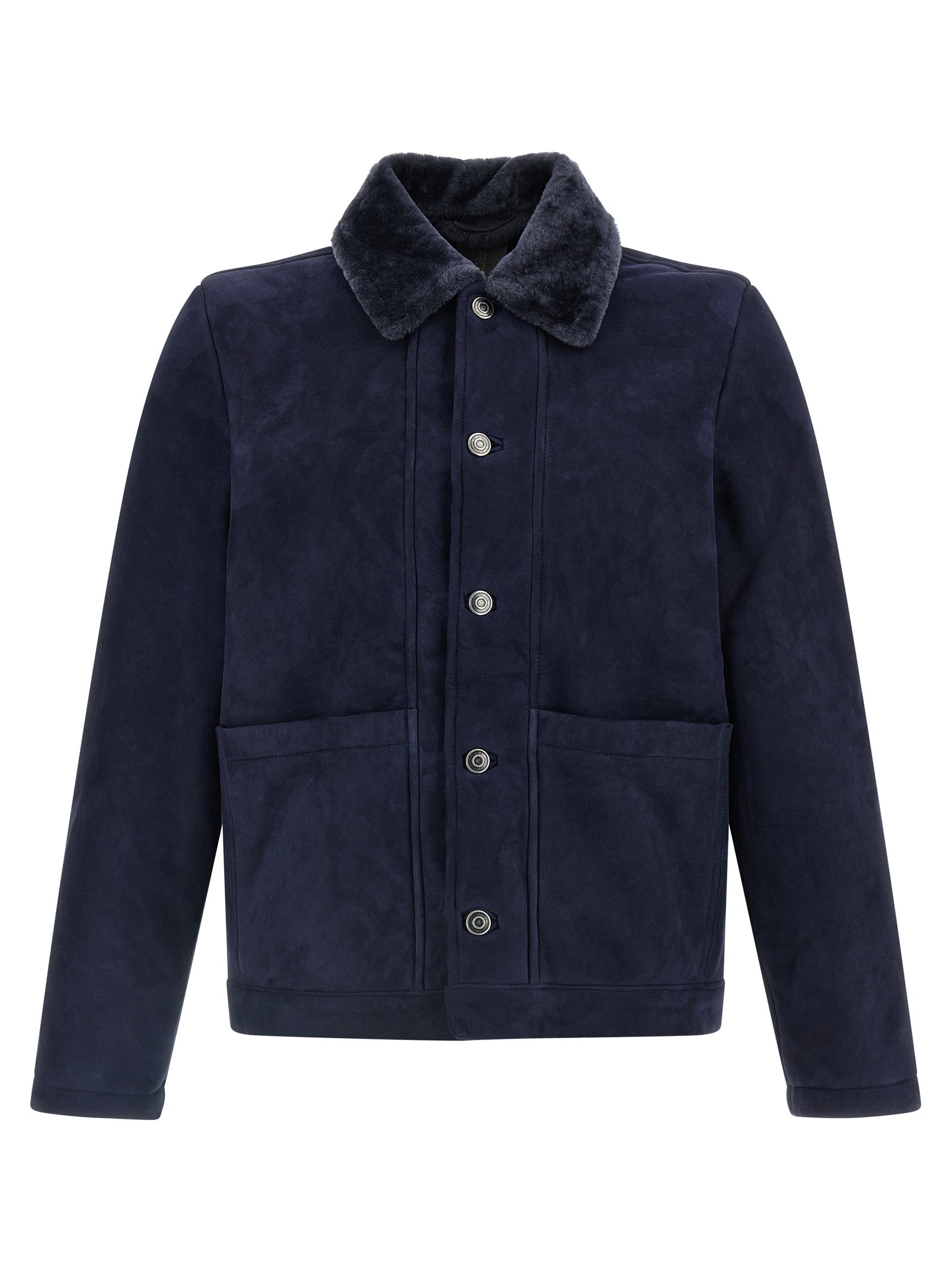Blue Lamb Leather Leather Jacket