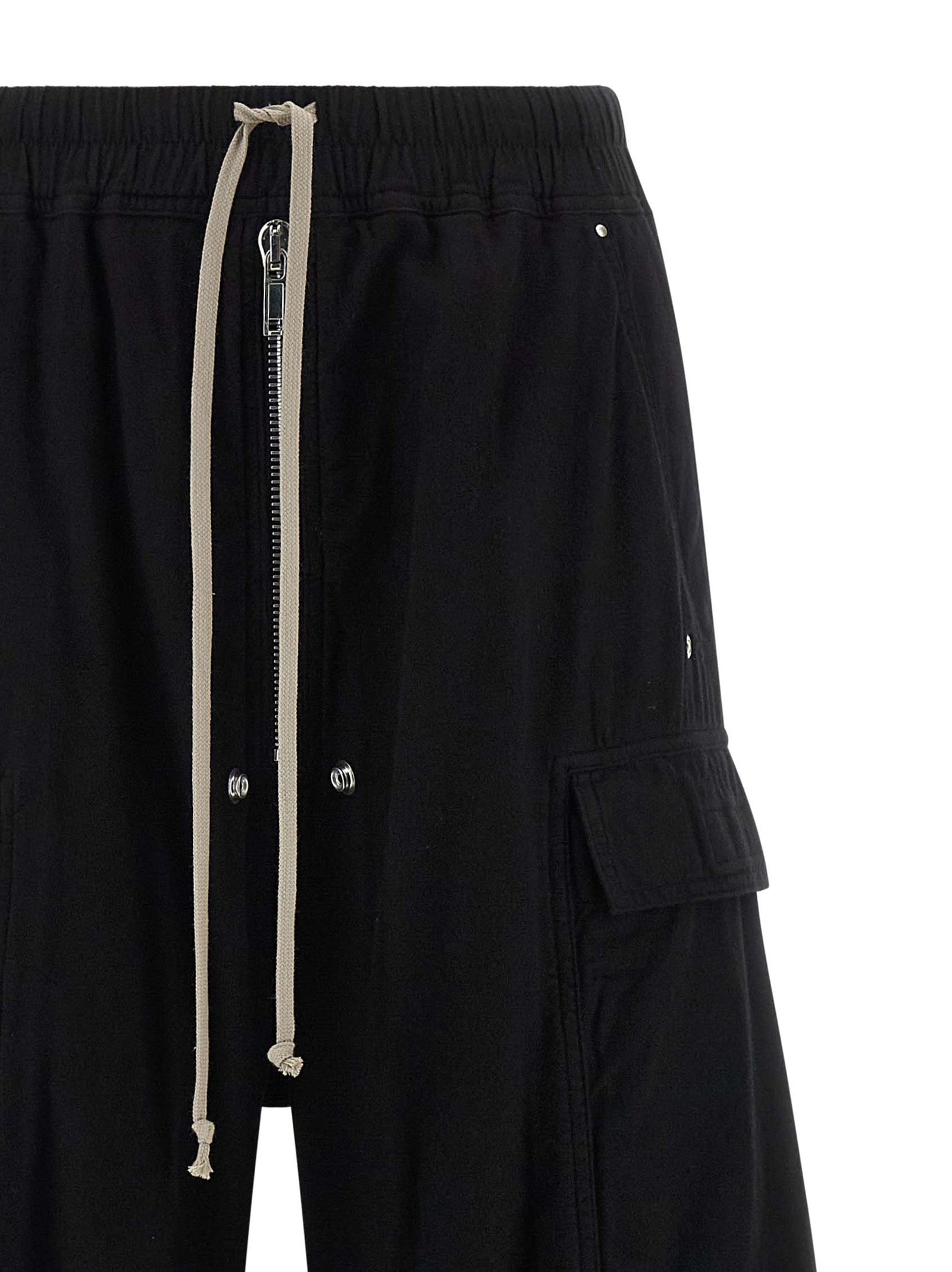 Black Cotton Cargo Pants