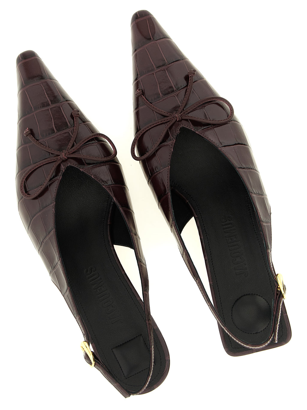 Bordeaux Calfskin Mid Heel Pumps