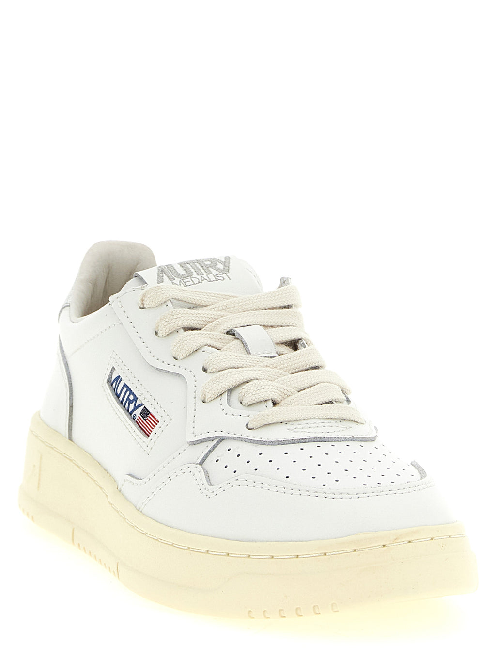 Silver Cowhide Low Top Sneakers