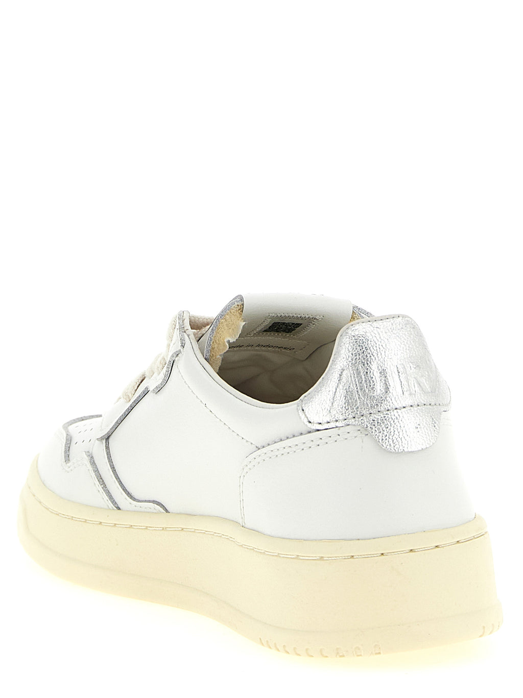 Silver Cowhide Low Top Sneakers
