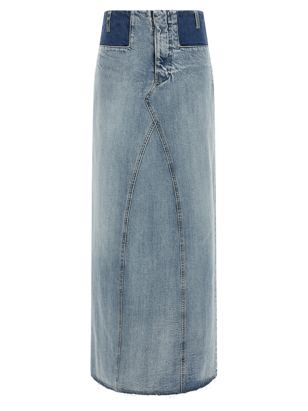 Blue Cotton Mini Skirt