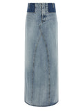 Blue Cotton Mini Skirt