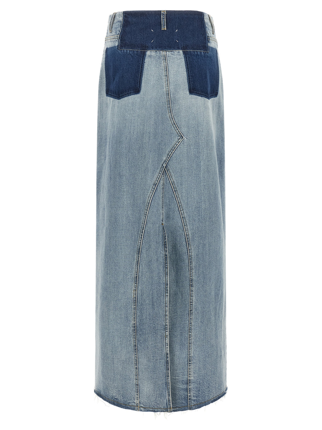 Blue Cotton Mini Skirt