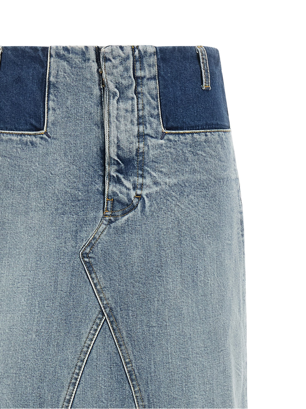 Blue Cotton Mini Skirt