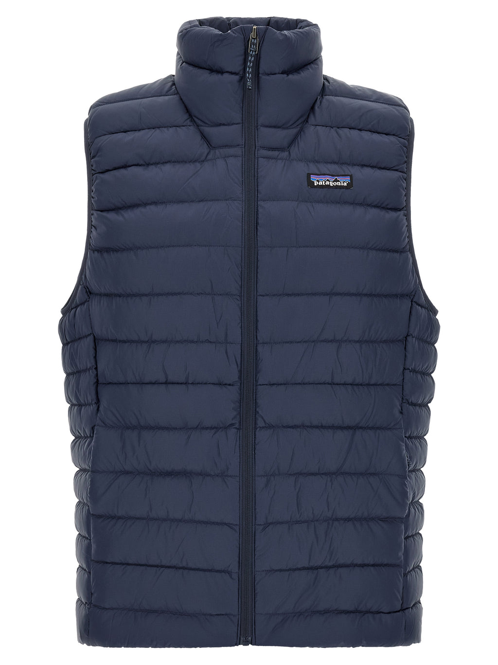 Blue Nylon Sleeveless Jacket