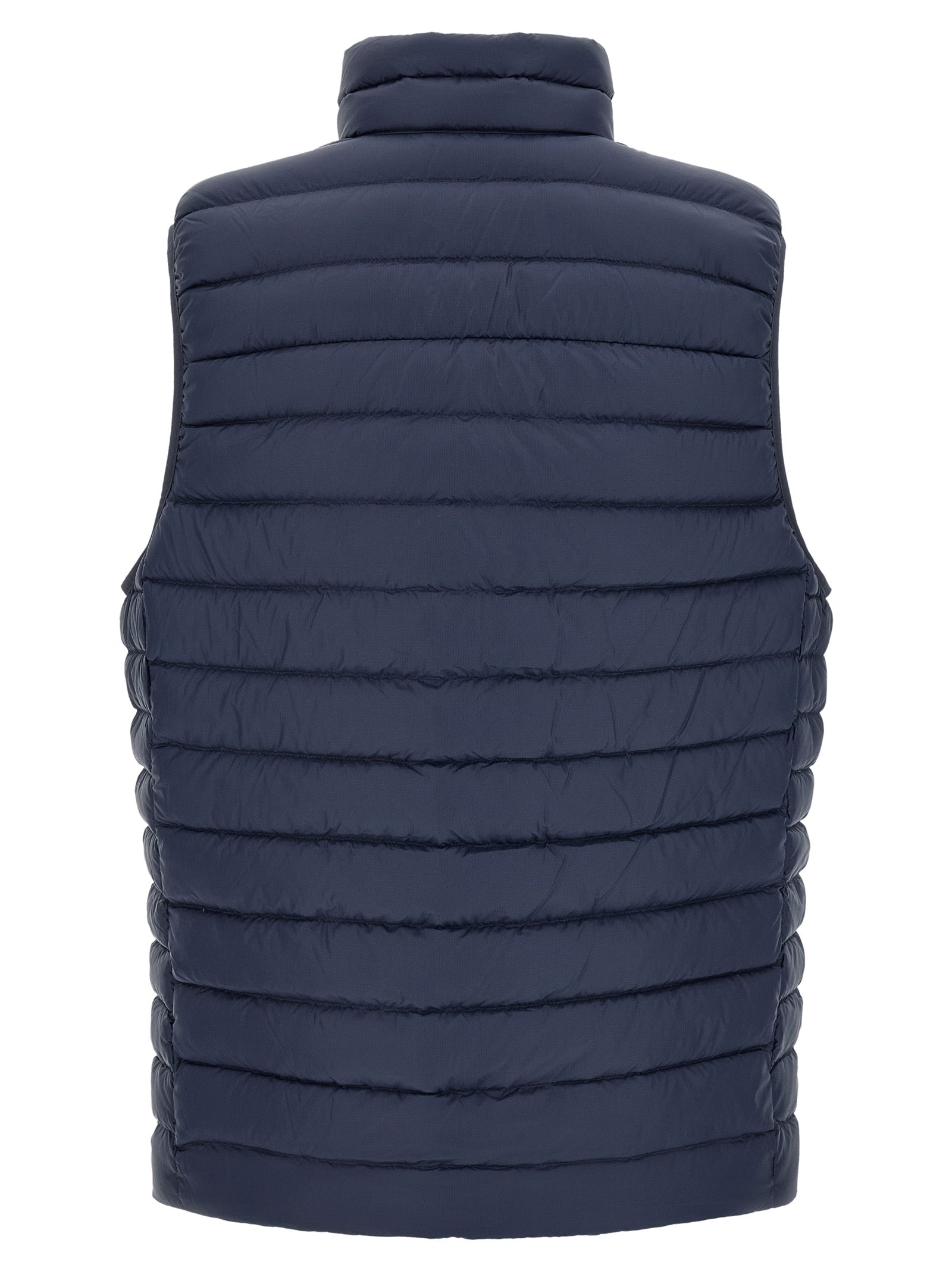 Blue Nylon Sleeveless Jacket