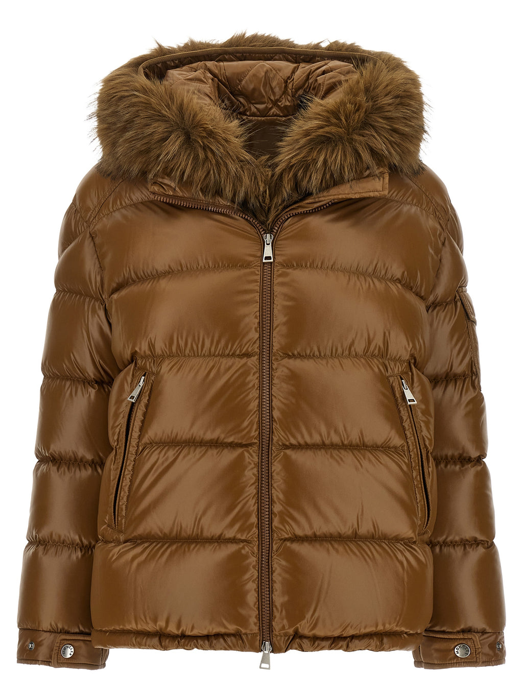 Brown Polyamide Full-Length Jacket