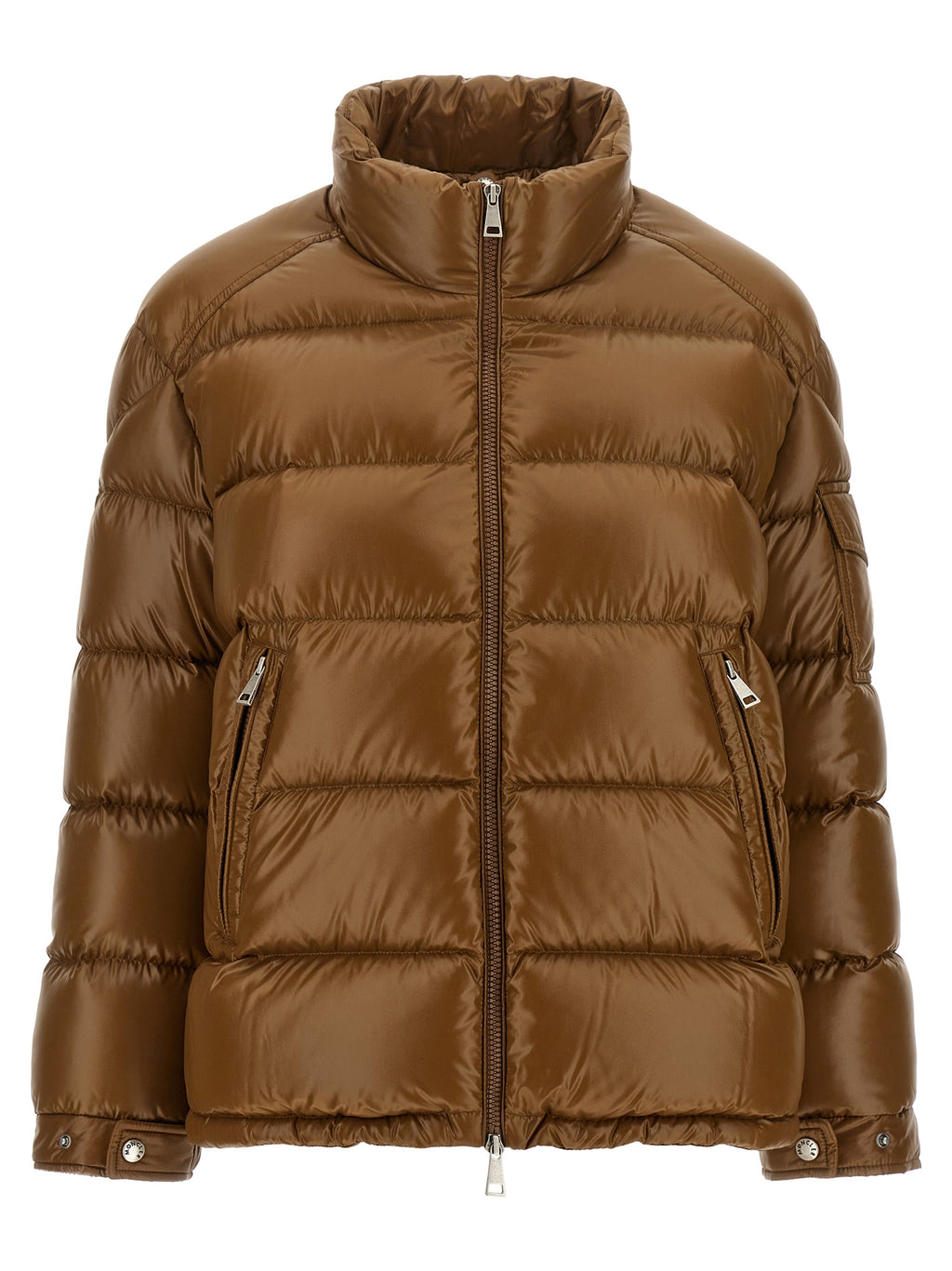 Brown Polyamide Full-Length Jacket
