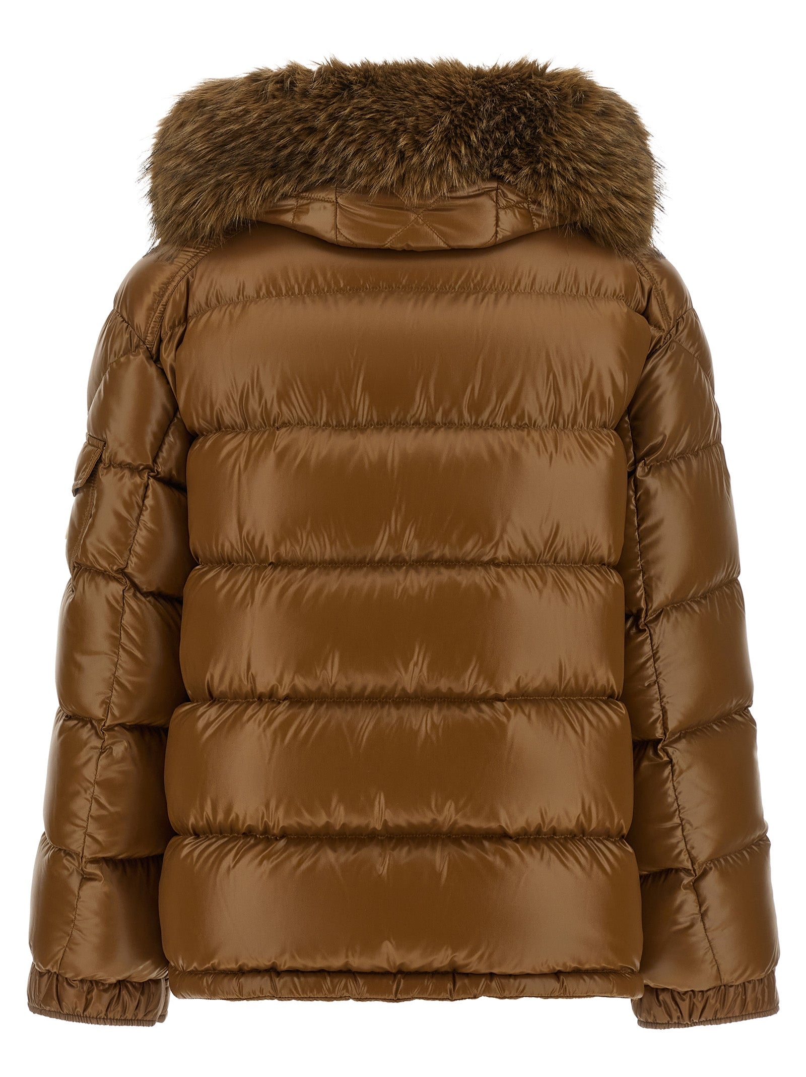 Brown Polyamide Full-Length Jacket