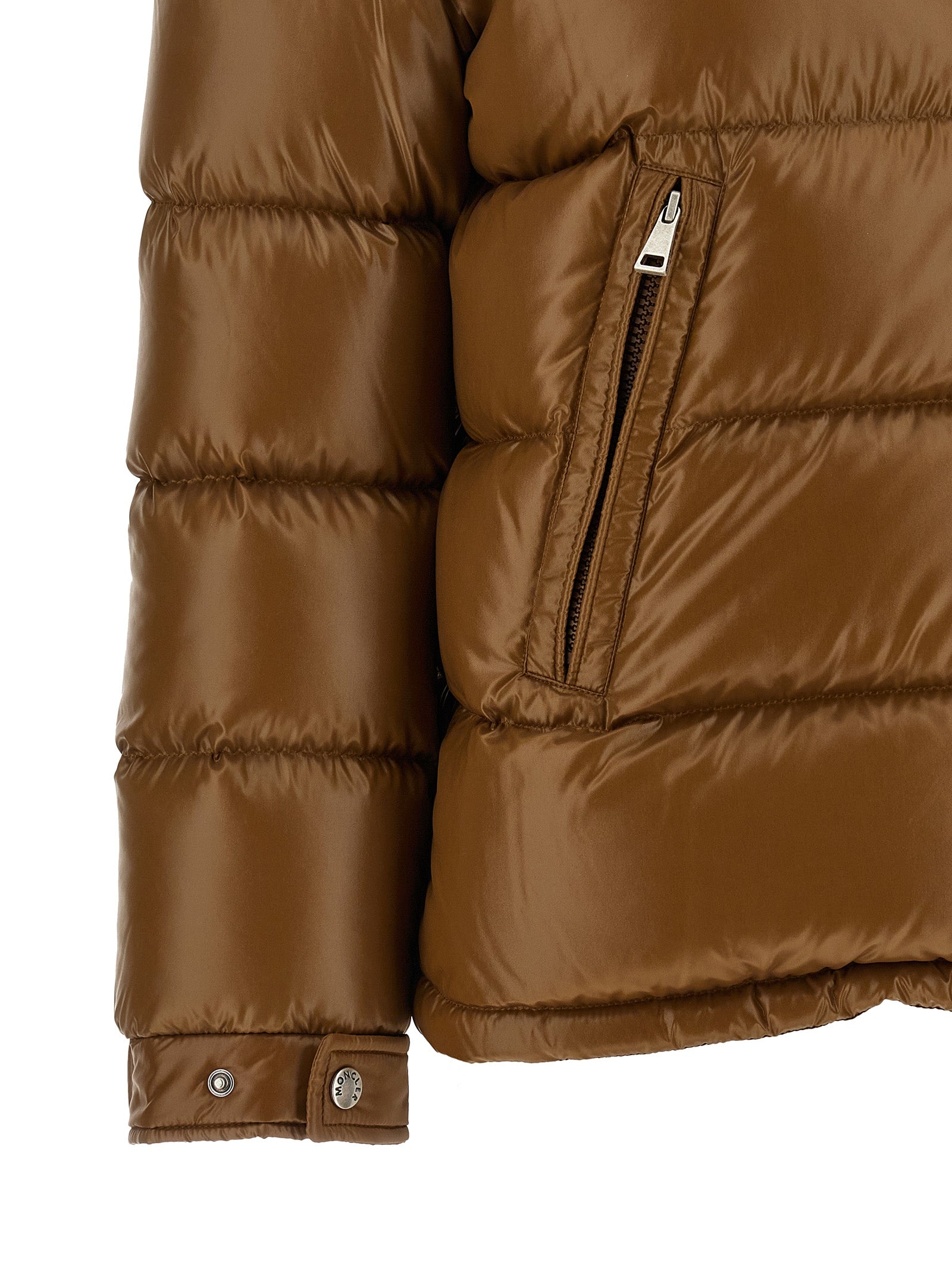 Brown Polyamide Full-Length Jacket