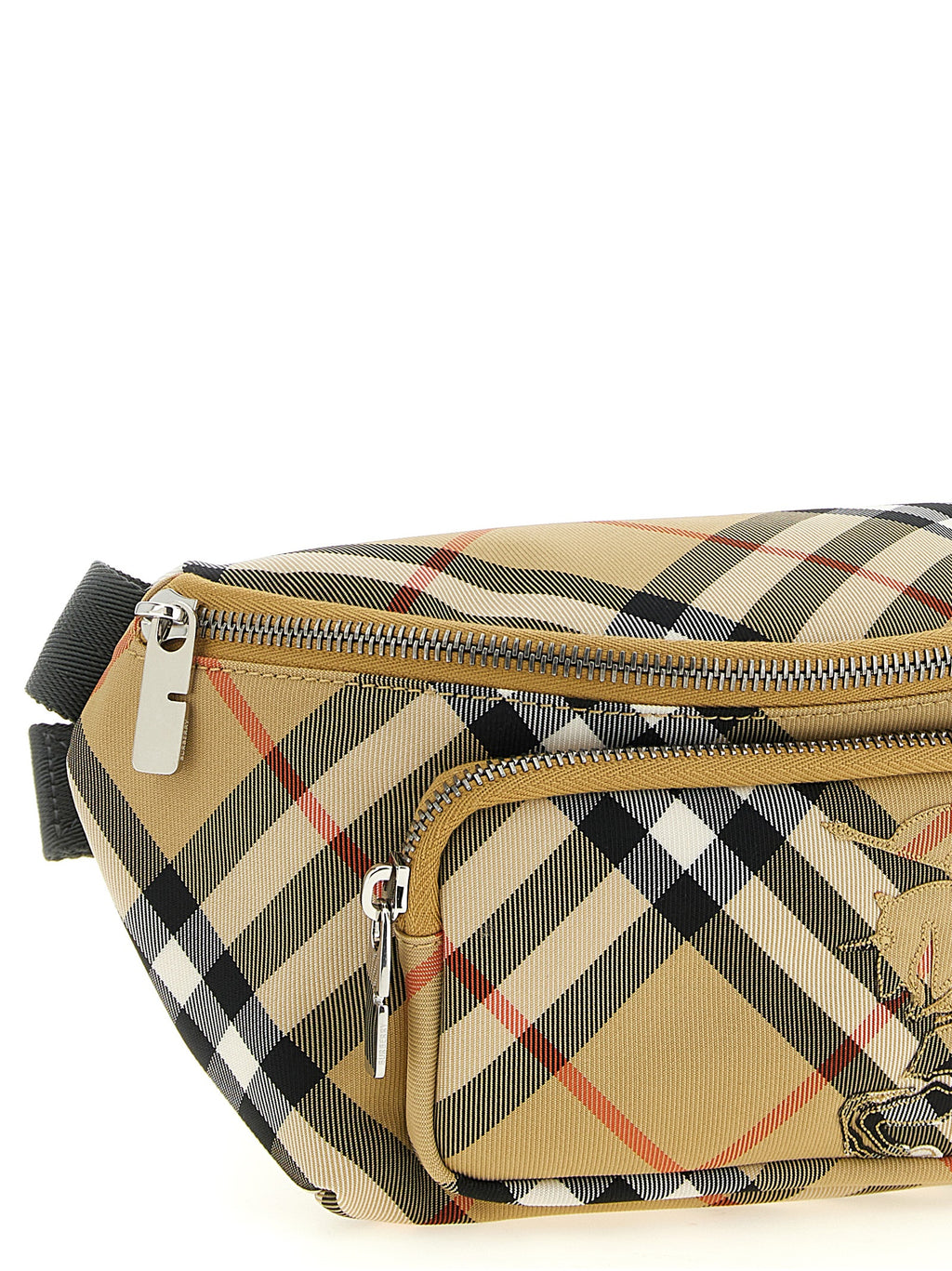 Beige Polyester Crossbody Bag