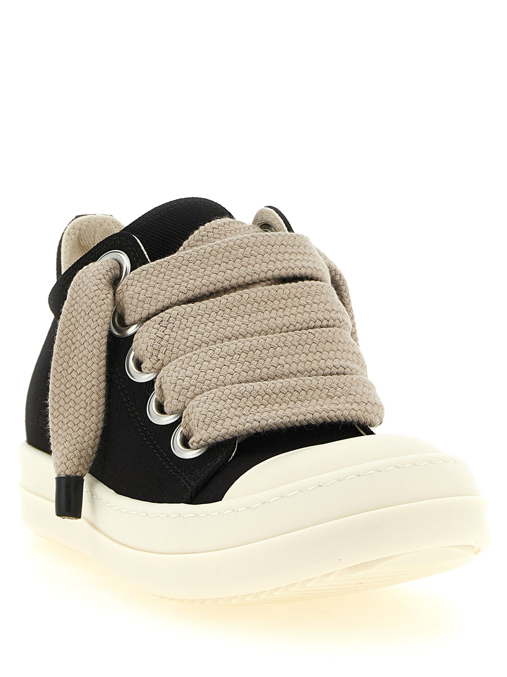 Black Cotton Low Top Sneakers