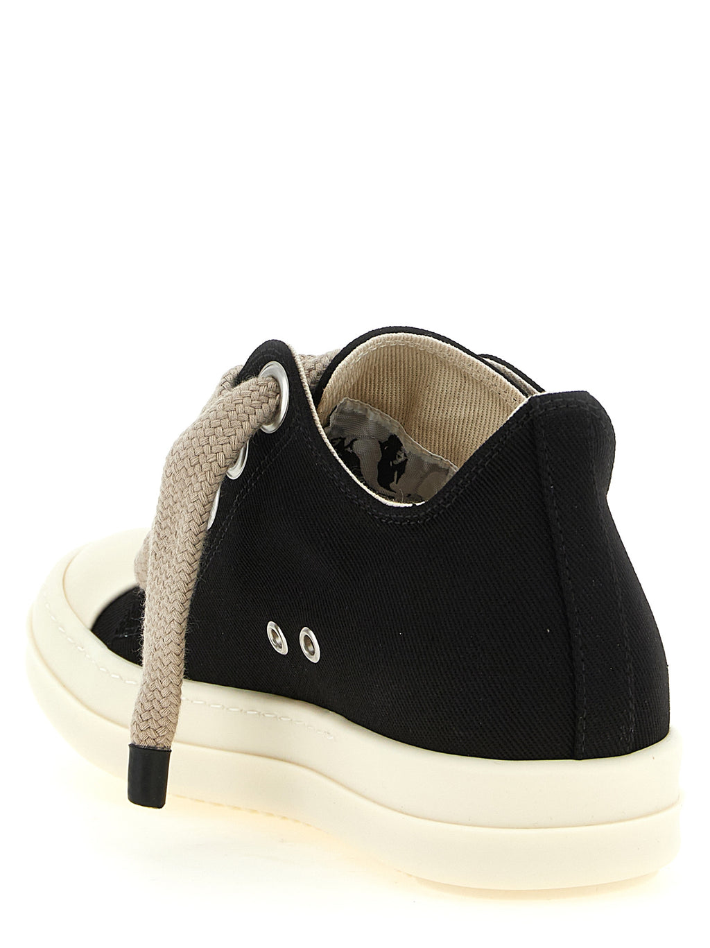 Black Cotton Low Top Sneakers