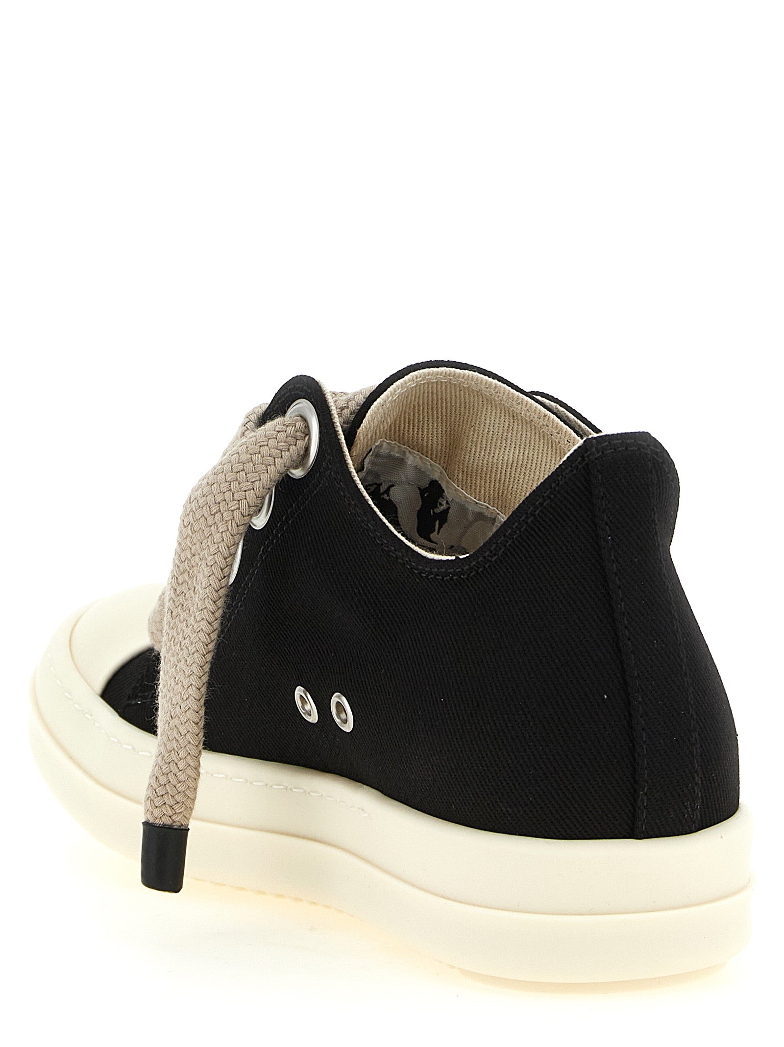 Black Cotton Low Top Sneakers