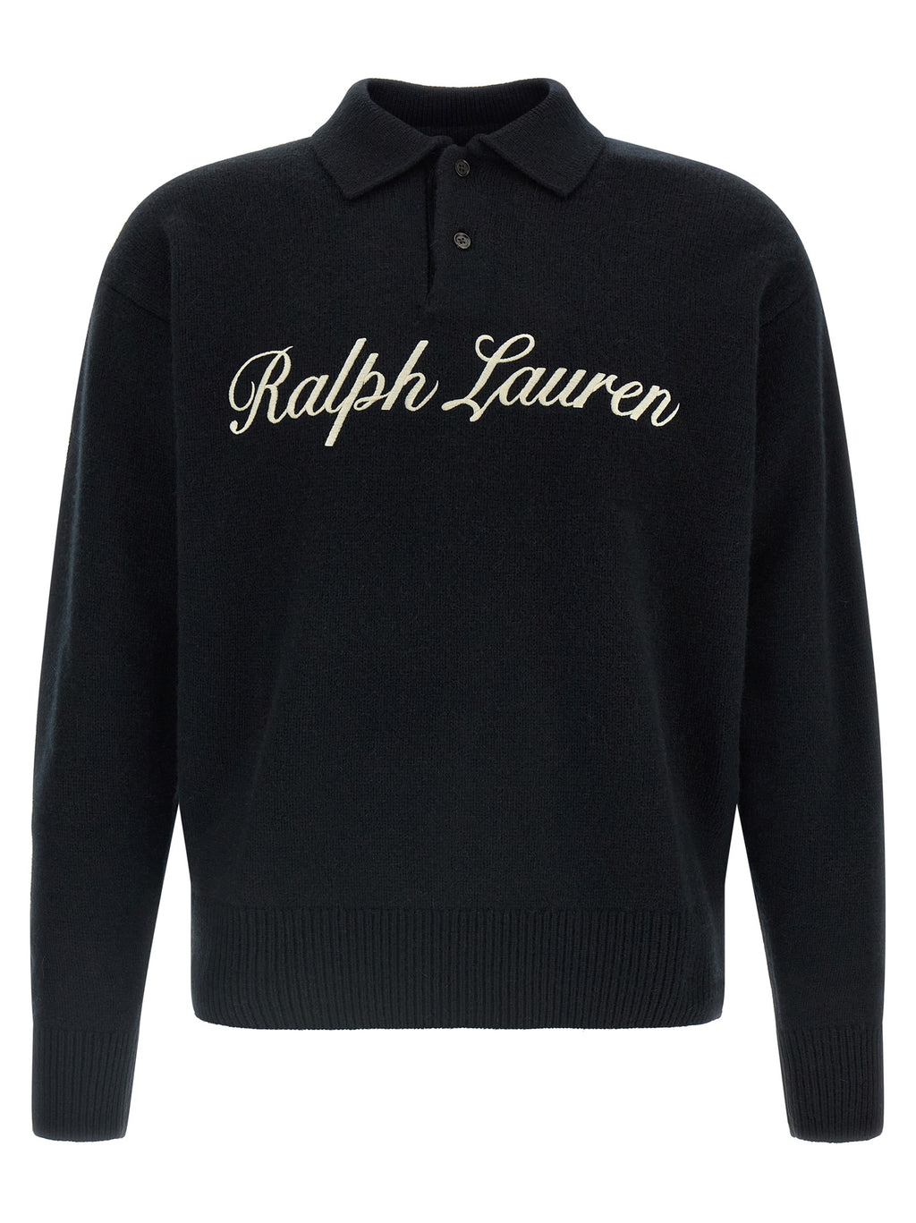 Black Wool Polo Shirt