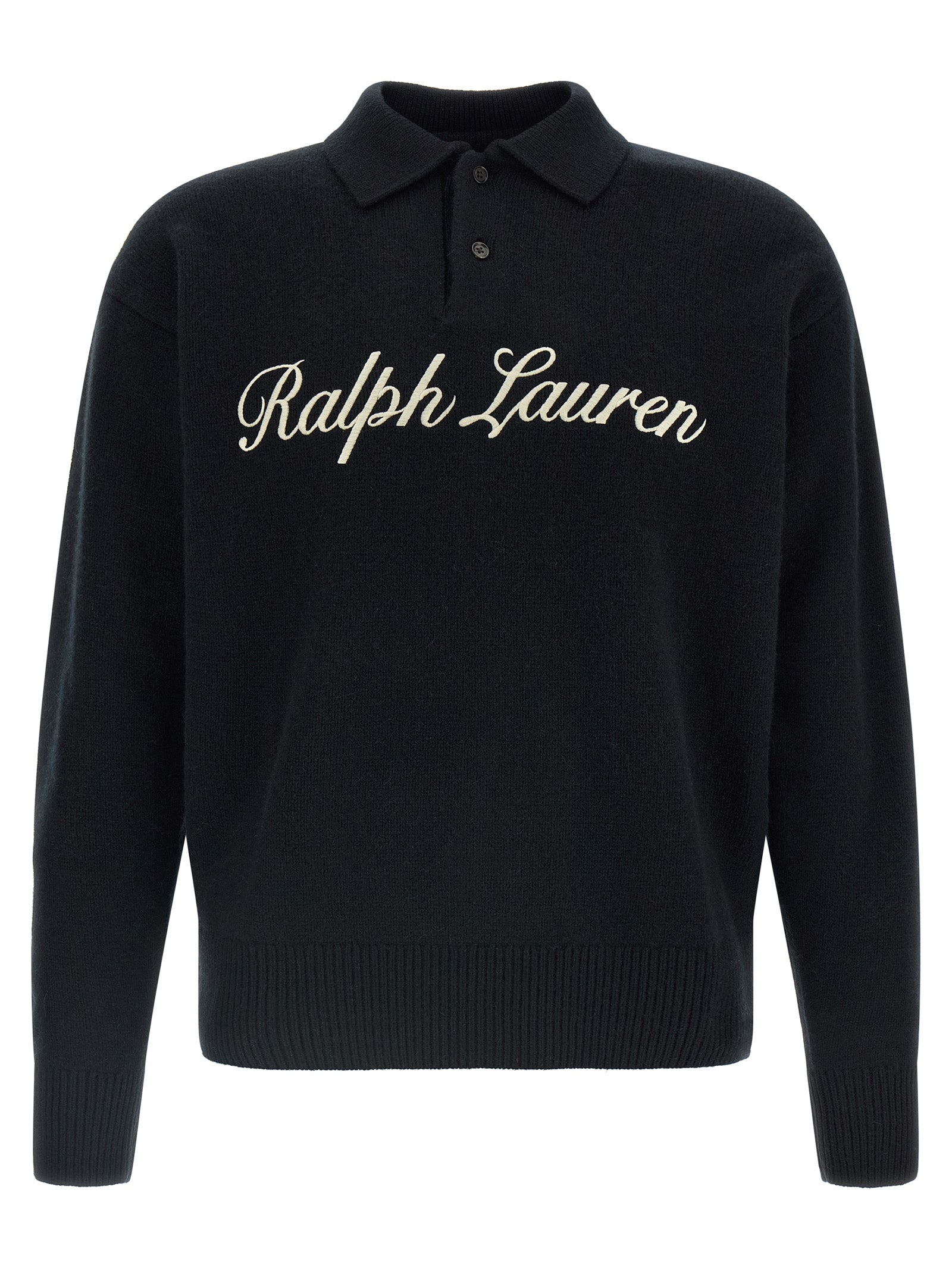 Black Wool Polo Shirt