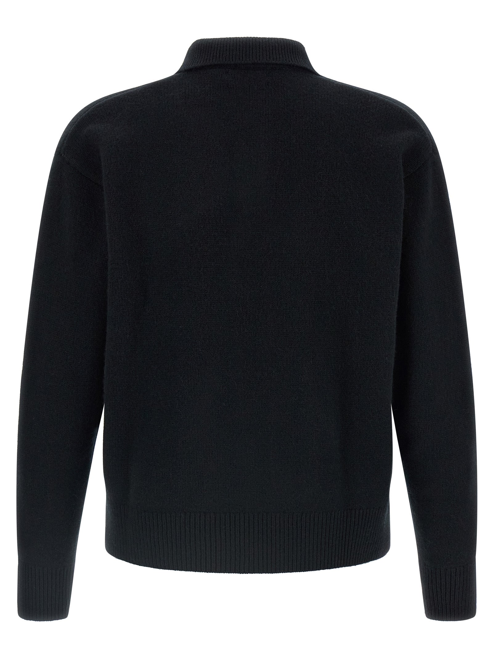Black Wool Polo Shirt