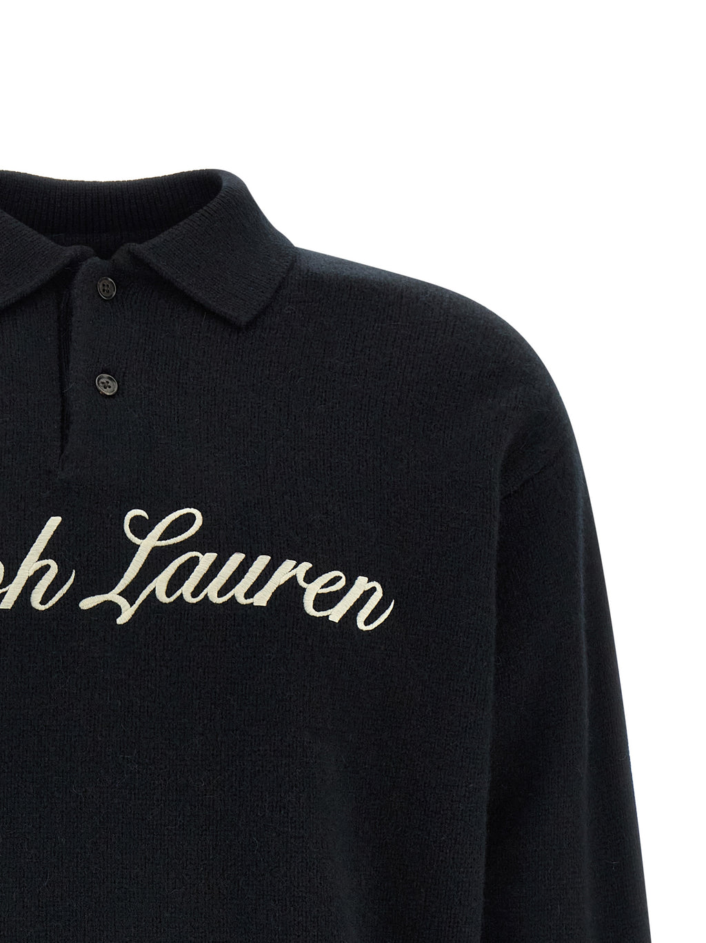 Black Wool Polo Shirt
