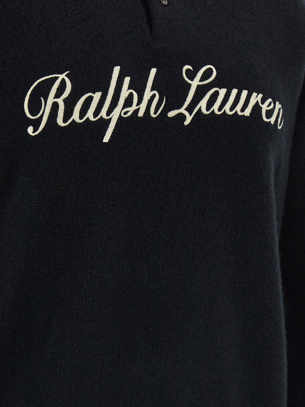 Black Wool Polo Shirt