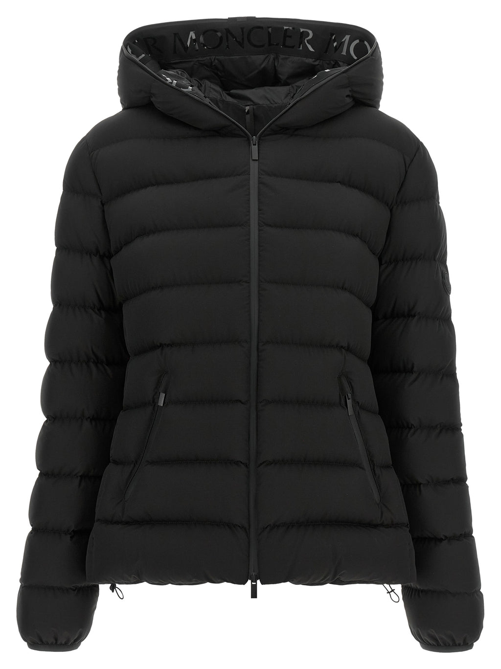 Black Polyester Full-Length Jacket