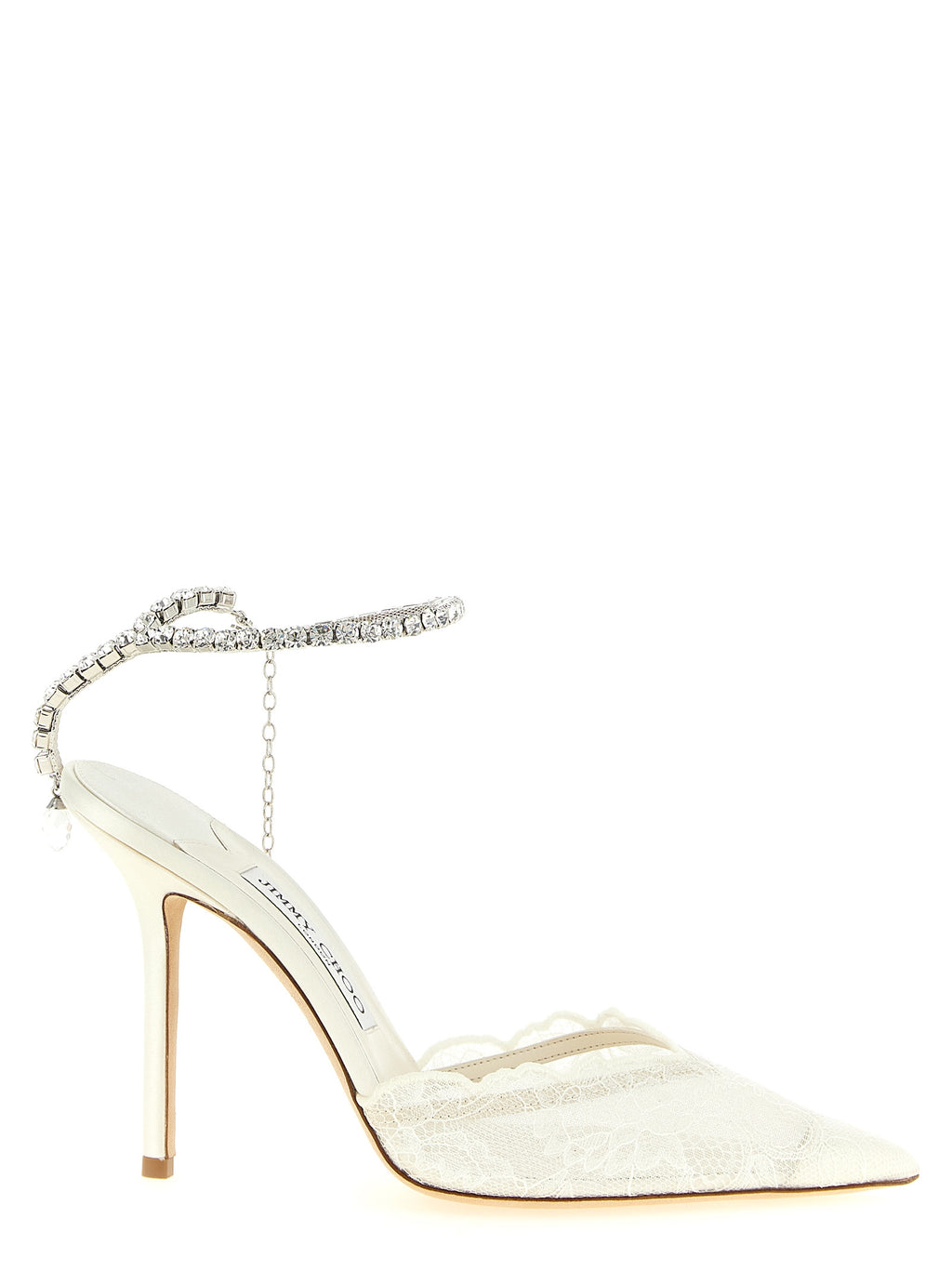 White Tencel High Heel Pumps