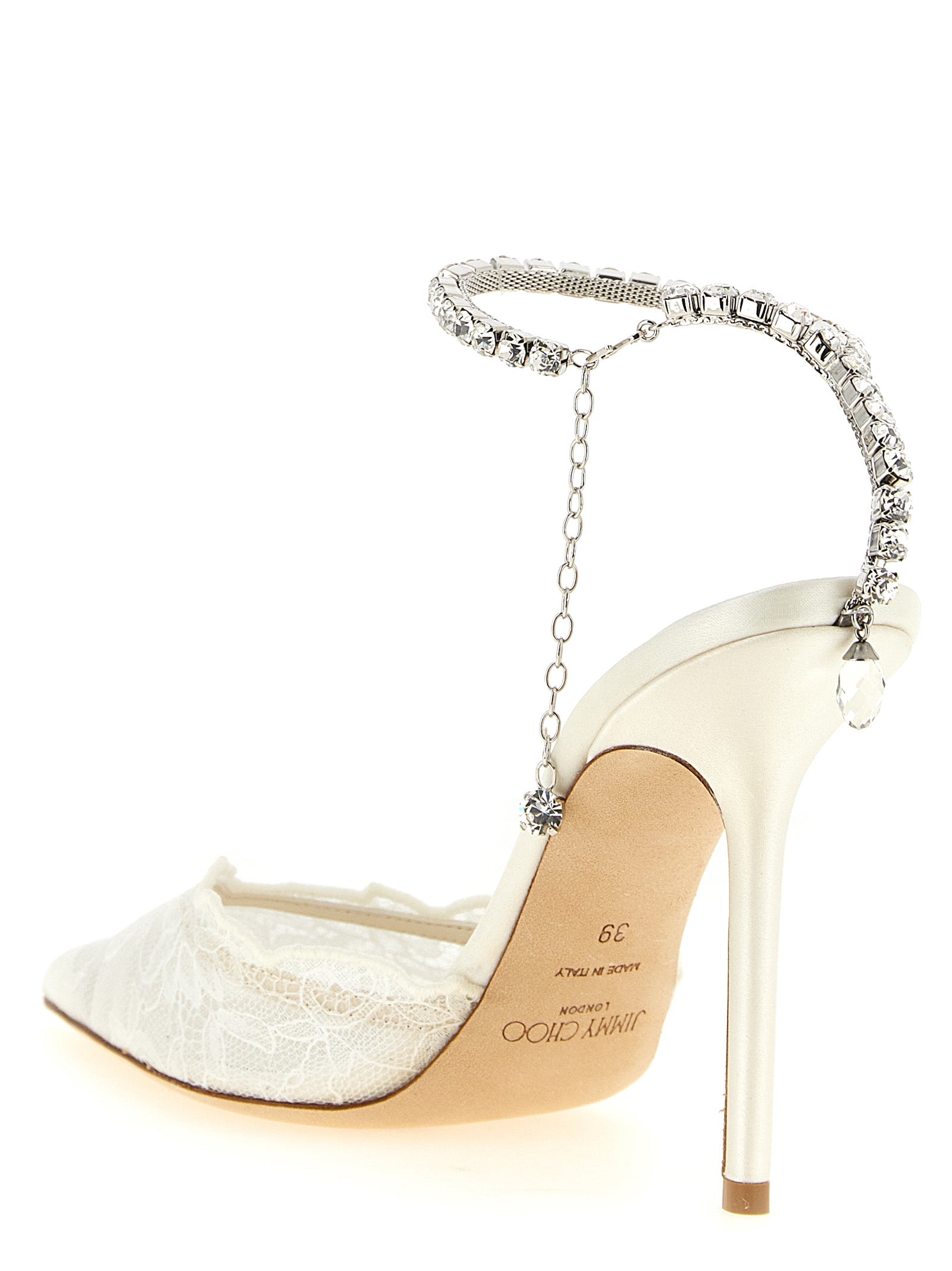 White Tencel High Heel Pumps