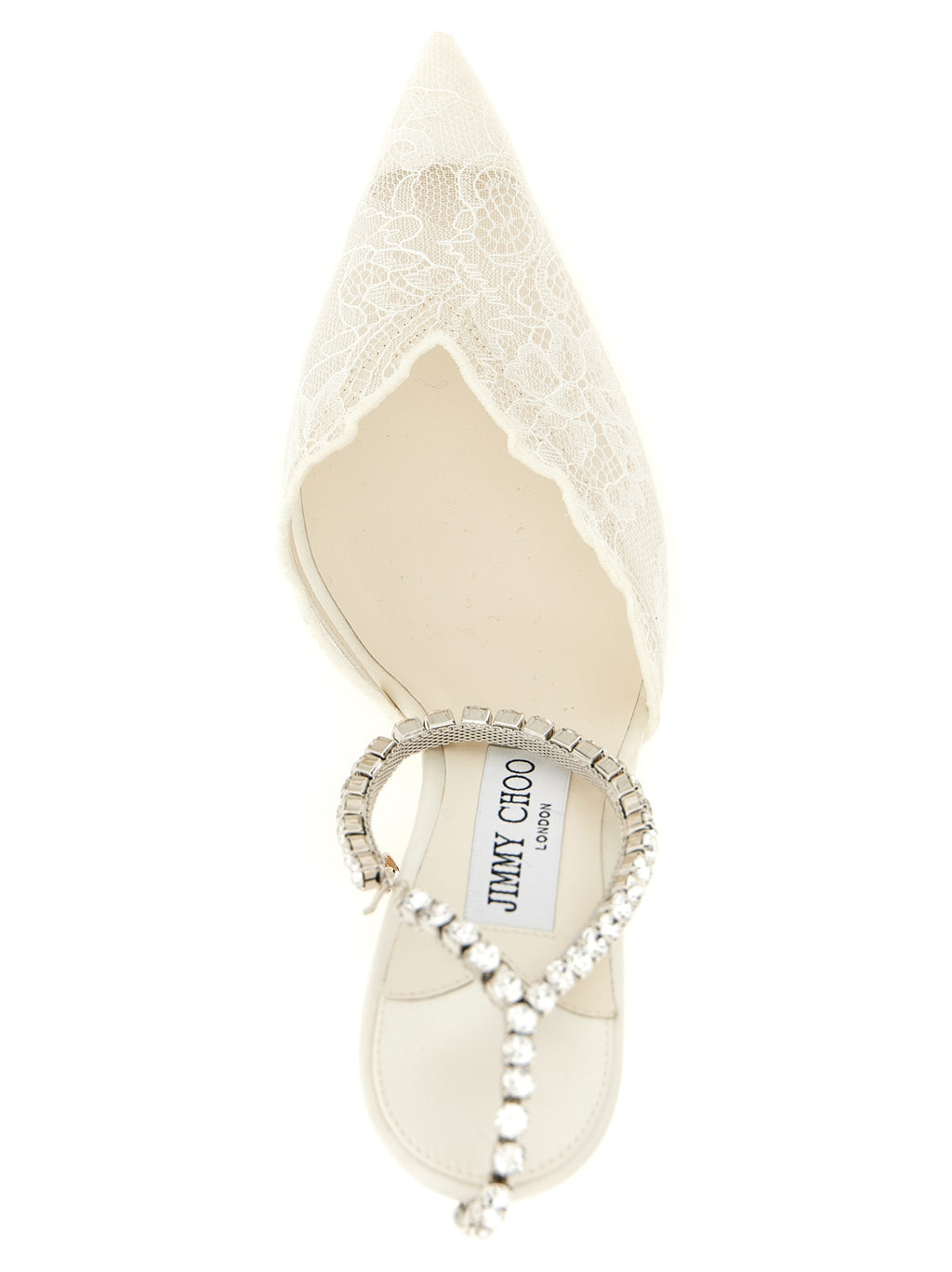 White Tencel High Heel Pumps