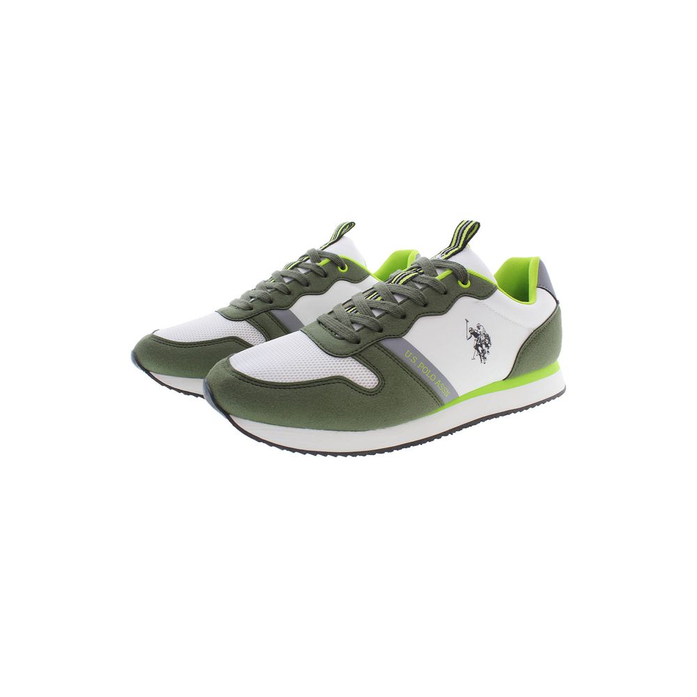 Green Polyester Men's Sneaker