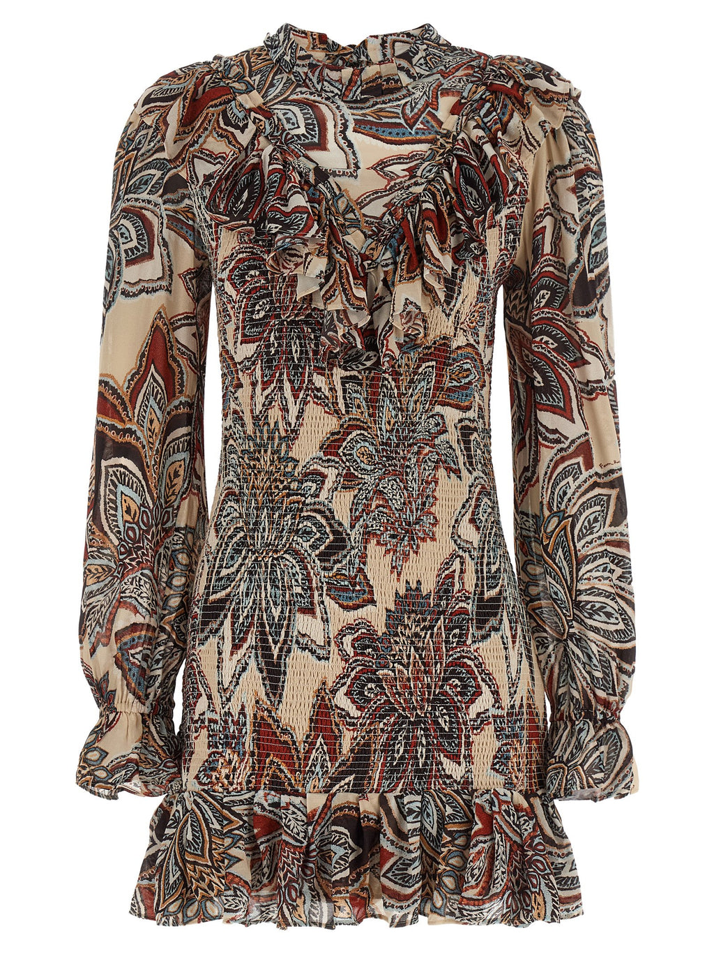 Multicolor Viscose Short Dress