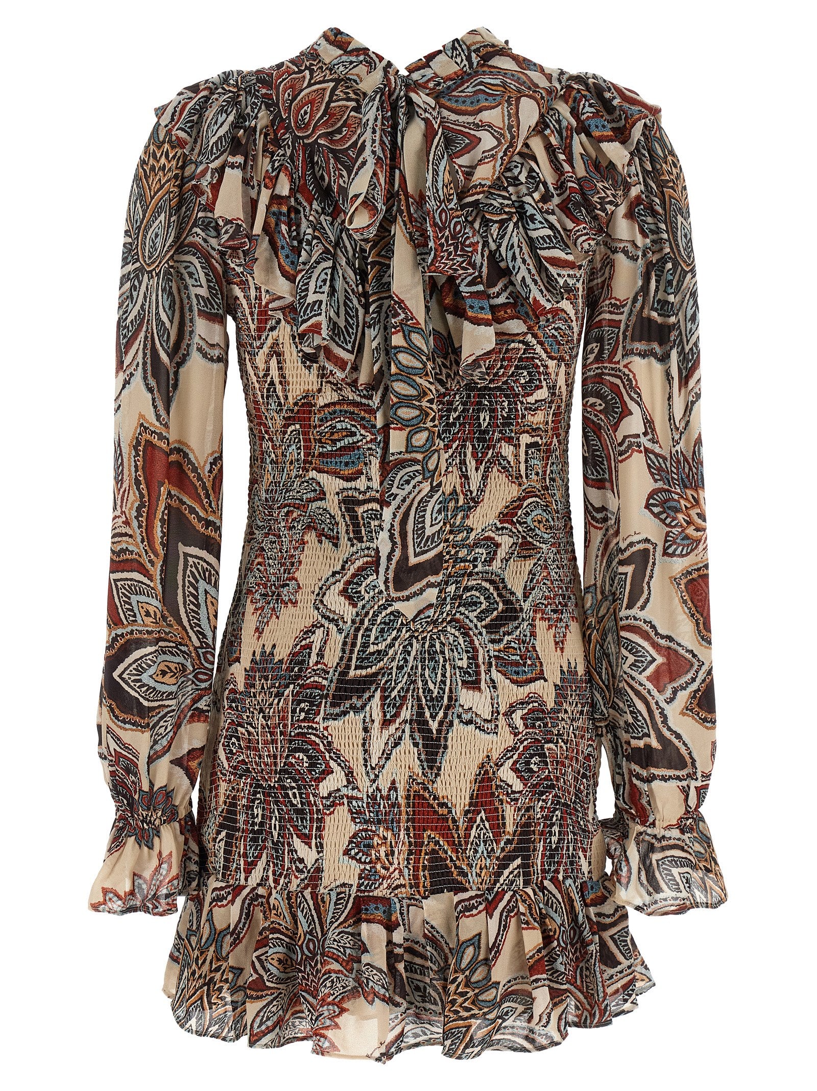 Multicolor Viscose Short Dress