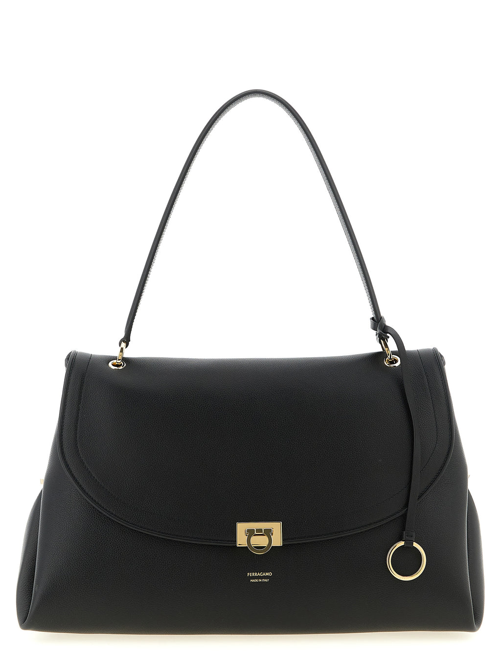 Black Calfskin Shoulder Bag