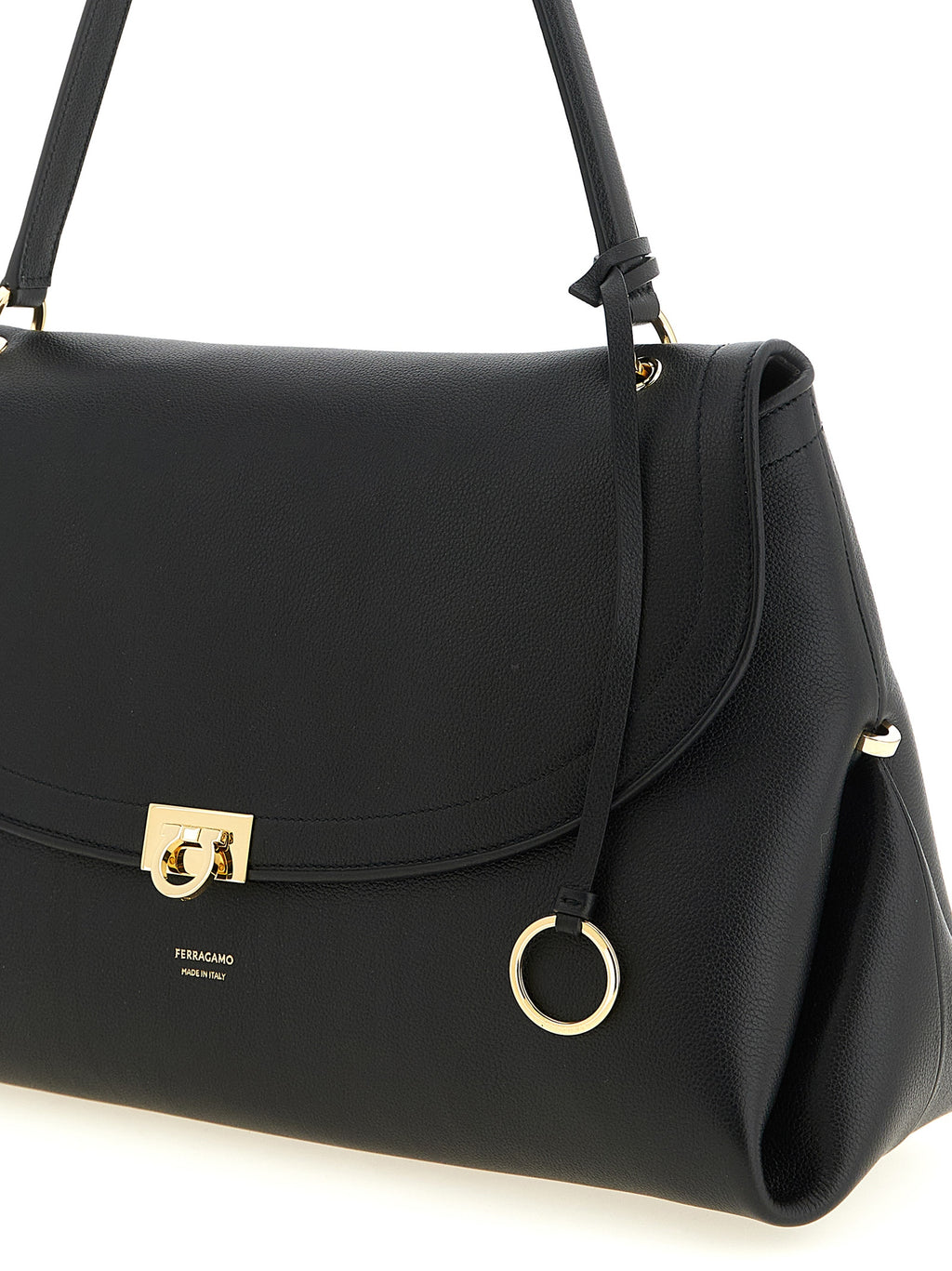 Black Calfskin Shoulder Bag